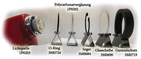 Glass for helmet RES-3 LED lamp 