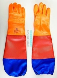 PCV gloves with a sleeve