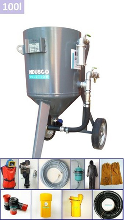 STANDARD manual controlled sand blasting package 100L