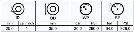 DN 25 air hose with oil 